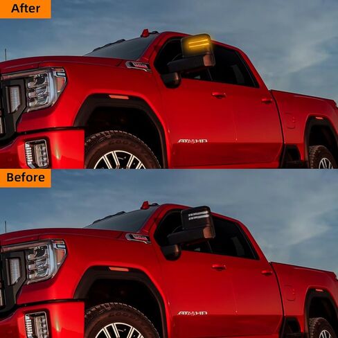 مرآة سحب جانبية مصباح إشارة الانعطاف 2020 2021 2022 2023 2024 لسيلفرادو/لسييرا 2500 3500 عدسة مدخنة مع أضواء كهرمانية ديناميكية قابلة للتحويل وأضواء الجري النهارية البيضاء وأضواء وقوف السيارات البيضاء in Kuwait