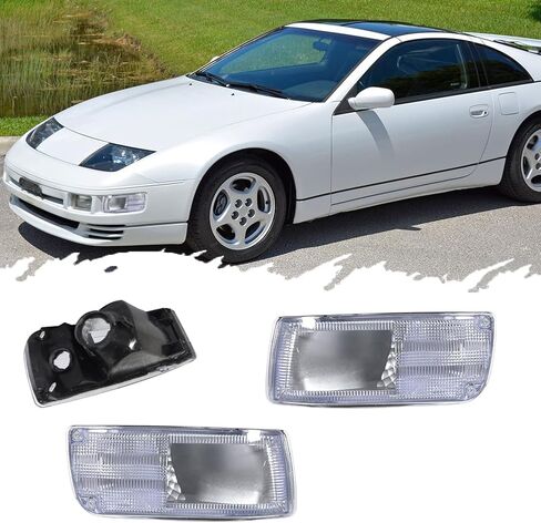 ل 1990 1991 1992 1993 1994 1995 96 نيسان 300ZX Z Z32 المصد الأمامي الداخلي بدوره أضواء الإشارة المدخن عدسة العنبر/الأبيض LED in Kuwait