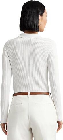 Lauren Ralph Lauren Women's Rib-Knit Long-Sleeve Polo Cardigan in Saudi Arabia