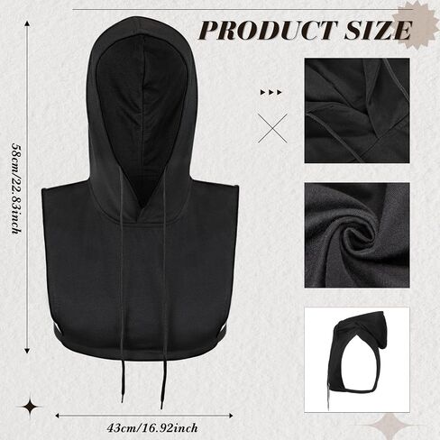 Hooded Fake Collar Detachable Half Blouse False Collar Dickey Collar for Women and Men in Saudi Arabia