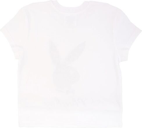 Playboy Womens Soft Cotton Blend Babydoll Tee Shirt with Faux Rhinestone Print Or Glitter Sizes S-XL in Saudi Arabia