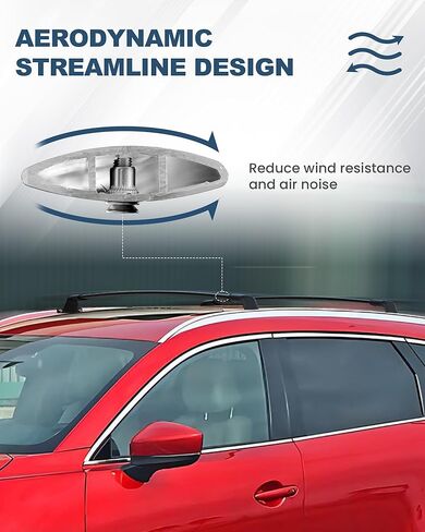 220 رطل سقف رف العارضة يصلح لمازدا CX9 CX-9 2016-2023 الألومنيوم عبر القضبان، الثقيلة البضائع العارضة سقف السكك الحديدية الأمتعة البضائع السوداء in Kuwait