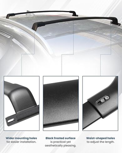 220 رطل سقف رف العارضة يصلح لمازدا CX9 CX-9 2016-2023 الألومنيوم عبر القضبان، الثقيلة البضائع العارضة سقف السكك الحديدية الأمتعة البضائع السوداء in Kuwait