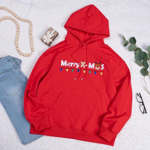 2025 Embroidered Graphic Sweatshirts for Women Teen Girls Cotton Hoodie Comfrt Casual Y2K Christmas Sweater in Saudi Arabia