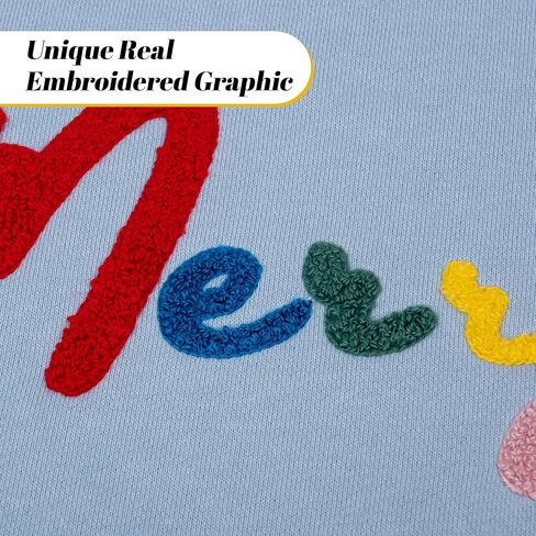 2025 Embroidered Graphic Sweatshirts for Women Teen Girls Cotton Hoodie Comfrt Casual Y2K Christmas Sweater in Saudi Arabia