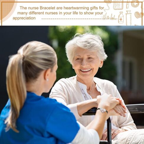 Sureio 24 Sets Christmas Nurse Week Gifts Nurse Heart Bracelet Nursing Appreciation Gifts with Card for Student Practitioner(Heart) in Kuwait