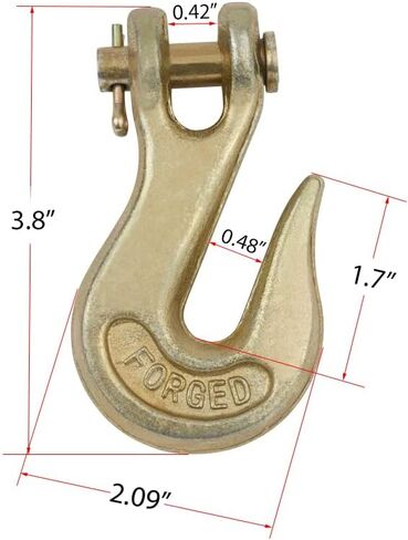 منتجات Mytee 10 عبوات 3/8 Clevis Grab Hooks درجة 70 لسلسلة سحب هادم - 6,600 WLL سبائك فولاذية مزورة G70 شديدة التحمل 3/8 خطافات سلسلة لشاحنة مقطورة سحب سلسلة النقل in Saudi Arabia