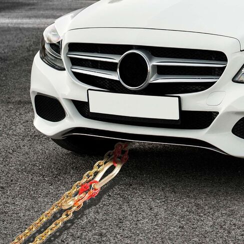 VEVOR G80 V Bridle Chain, 5/16" x 3' Towing Chain Bridle with R Hooks, T Hooks, J Hooks and Grab Hooks, Transport Tow Chain Bridle with 10800 lbs Safe Working Load for Flatbed Truck Wrecker Recovery in Saudi Arabia
