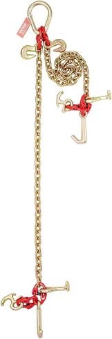 VEVOR G80 V Bridle Chain, 5/16" x 3' Towing Chain Bridle with R Hooks, T Hooks, J Hooks and Grab Hooks, Transport Tow Chain Bridle with 10800 lbs Safe Working Load for Flatbed Truck Wrecker Recovery in Saudi Arabia