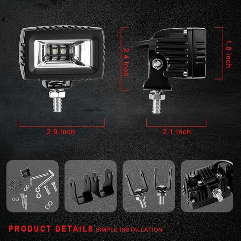 Kawell 20W Driving Light LED Light Pods Set of 2 Floodlight LED Fog Light Pods LED Work Light Pods for Off Road Truck Tractor Boat Motorcycle ATV UTV 4X4 SUV in Saudi Arabia