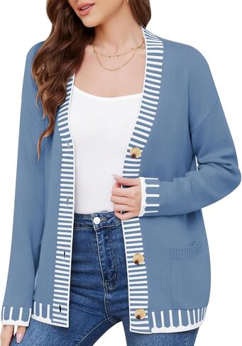 Cardigan Sweaters for Women Button Down Knit Lady Jackets Lightweight Coat Outwear 2024 Fall Outfits Trendy Clothes in Saudi Arabia