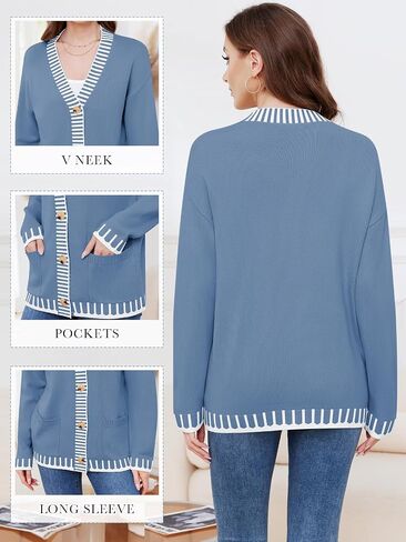 Cardigan Sweaters for Women Button Down Knit Lady Jackets Lightweight Coat Outwear 2024 Fall Outfits Trendy Clothes in Saudi Arabia