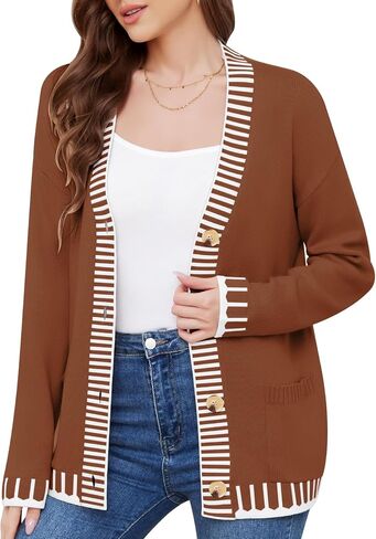 Cardigan Sweaters for Women Button Down Knit Lady Jackets Lightweight Coat Outwear 2024 Fall Outfits Trendy Clothes in Saudi Arabia
