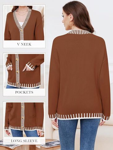 Cardigan Sweaters for Women Button Down Knit Lady Jackets Lightweight Coat Outwear 2024 Fall Outfits Trendy Clothes in Saudi Arabia