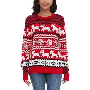 Ugly Christmas Sweater Women Long Sleeve Crew Neck Knit Pullover Sweater/Cardigan/Dress
