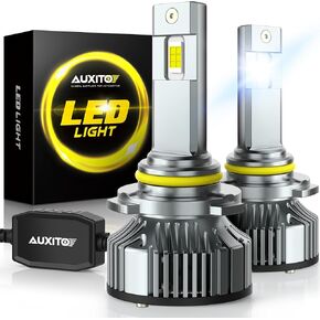 AUXITO 2025 Upgraded 9006/HBS Light Bulb, 30000LM Brightness 120W, 6500K White, Canbus Ready, Plug and Play, Pack of 2