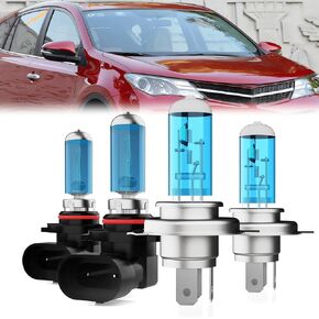 Headlight Bulbs Compatible With Toyota Camry 2007-2017, 9005 High Beam + H11 Low Beam Halogen Light Bulbs, Super Bright 6000K White, Plug and Play, Pack of 4