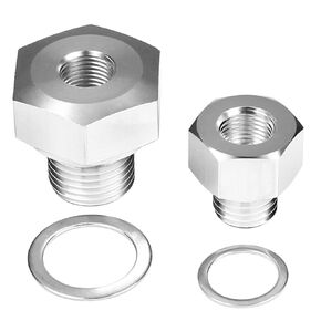 LS Oil Pressure Sensor Adapter, 2 PCS Ls Coolant Temp Sensor Adapter for All GM LS Series Engines LS1 LSX LS3 5.3L 6.0L 6.2L, M16 M12 x 1.5 to 1/8 NPT