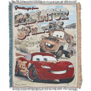 سيارات ديزني بيكسار، "Greetings from Radiator Springs" بطانية منسوجة منسوجة، مقاس 48 بوصة × 60 بوصة، متعددة الألوان