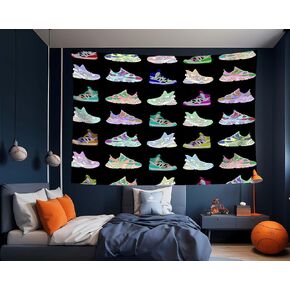 dueeia Sneaker Tapestry Wall Hanging Basketball Shoes Sports tapestries for Teen Boys Mens Bedroom Aesthetic Living Room Dorm Wall Decor (59.1"x51.2")