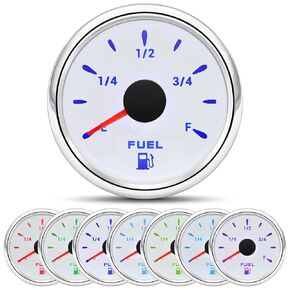 ARTILAURA Trim Gauge Meter 0-190ohms 7 Color UP-DN in Outboard Engine 52mm 2-1/6"for Yacht Boat Marine（Black）