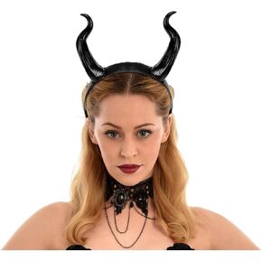 Devil Horns Headband Demon Black Horns Gothic Antelope Sheep Animal Horns Headpiece Halloween Cosplay Costume Horns