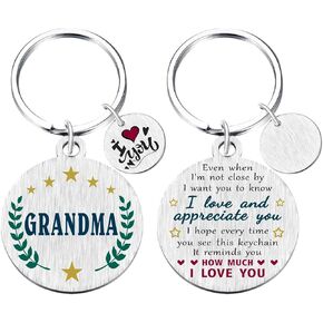 Yobent Grandma Gifts for Women, I Love You Grandmother Birthday Keychain Present from Grandkids, Meaningful Grandma Valentines Day Appreciation Gift Ideas