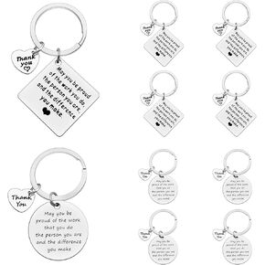 Xiahuyu 10 Pcs Thank You Gifts Appreciation Keychain Make a Difference Keychain Thank You Gifts for Coworker Employee Staff Appreciation Gifts for Nurse Teacher Mentor Coach Social Worker