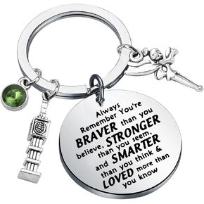 AKTAP Peterr Pannn Inspired Keychain Fairy Tale Jewelry Tinkerr-Belll Charm for Movie Fandom You're Braver Than You Believe (Peter Pann Inspired Keychain)