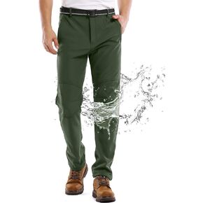 Jessie Kidden Mens Waterproof Hiking Pants Outdoor Snow Ski Fishing Fleece Lined Insulated Winter Pants