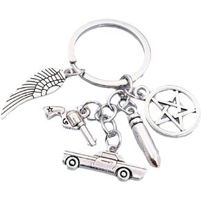 Stainless Steel 5upernatural Dean’s Keychain for Men Women,Dean Winchester Inspired Protection Anti-Possession Symbol Key chain Cosplay Accessories Jewelry Gifts
