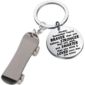 BNQL Skateboard Keychain Skateboard Gifts for Skaters Skateboard Lovers Gifts Mini Skateboard Keyrings Skateboarding Gif
