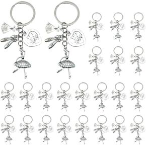 iMagitek 25 Pack Dancer Keychains I Love Ballet Keyrings Ballet Keychain Gifts for Girls Women Ballet Lovers