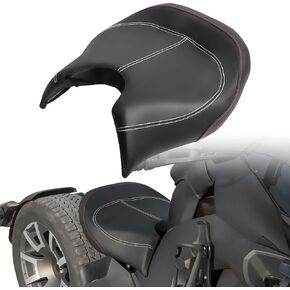 Driver Seat for the Can-Am Ryker 600 900 / Rally Edition (2019-2025), Sport (2022-2025) | Black Wide Comfort Rider Seat Replace #219401254 (Red String)