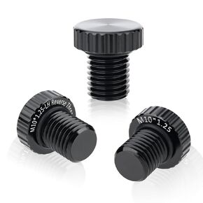 M10 x 1.25 Motorcycle Mirror Hole Plugs，Motorcycle Mirror Left and Right Screw Bolts Fits most motorcycles (Honda, Yamaha, Kawasaki, Suzuki, Ducati), ATVs, bikes, etc. (3PCS Black)