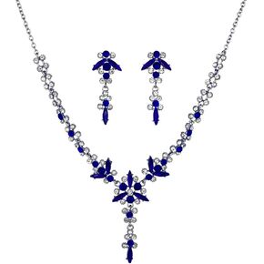 Sither Crystal Earrings Necklace Set for Women Earrings Statement Necklace Set Fashion Dressy Jewelry Set for Halloween Prom Party Christmas