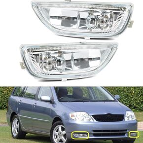 1 Pair Front Fog Light Assembly Replacement for 2001 2002 Corolla with Bulbs Left and Right Side TO2592105 TO2593105