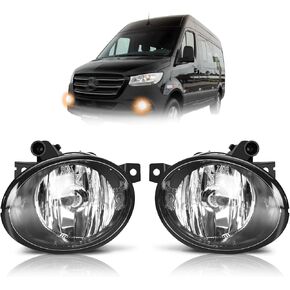 Fog Lights compatible with Mercedes Benz MB Sprinter 1500 2500 3500 2019 2020 2021 2022, 3500XD 2020 2021 2022, 1 Pair Fog Lamps (Clear Lens)