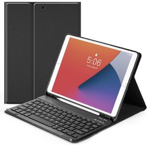 Keyboard Case for iPad 9th 8th 7th Generation 10.2 Inch, Detachable Bluetooth Keyboard Case with Pencil Holder and Mouse for iPad 9th/8th/7th 10.2"& iPad Air 3rd 10.5"/iPad Pro 10.5", Black