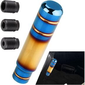 5.1'' Aluminum Weighted Shift Knob - Manual Long Shift Knob with 3 Threaded Adapters M8 M10 M12 - Gear Lever Stick Shifter Handle Car Gear Shifter Knob Fit Most Automatic Manual Vehicles (Multi-color)