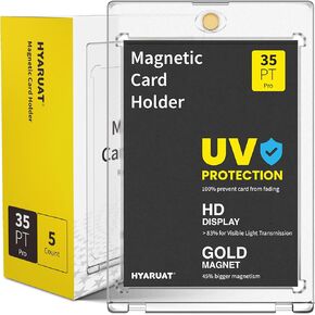 180pt Magnetic Card Holders for Trading Cards - 1 Pack Clear One Touch Hard Cases with Stronger Magnet, UV Protection