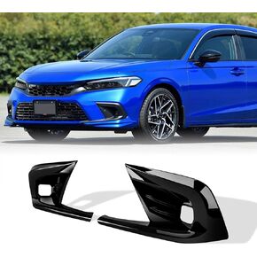 Front Fog Light Cover Compatible with 2022-2024 Honda Civic 11th Gen Trim Accessories, Gloss Black Painted Fog Light Cover in Kuwait