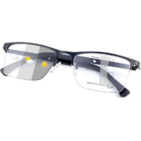 YIMI Photochromic Progressive Multifocus Reading Glasses Sun Readers UV Blue Light Blocking Transition Glasses for Men Women