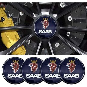 4pcs 56MM 2.2'' Emblem Badge Sticker Wheel Hub Caps Center Cover ABS Material (fit saab Blue)