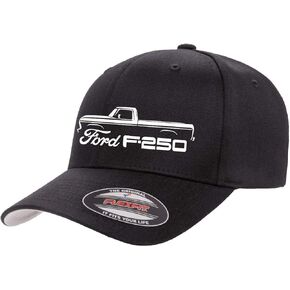 1973-77 Ford F250 Pickup Truck Outline Design Flexfit Trucker Mesh Fitted Cap
