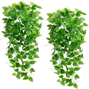 ANRANK 2 Pack of 3.6ft Artificial Hanging Plants Fake Ivy Vine Fake Ivy Leaves for Bedroom Wedding Party Garden Office Home Indoor Outdoor Wall Decoration (No Baskets)