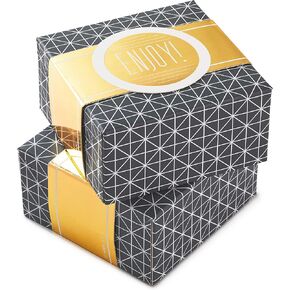 Hallmark 8" Medium Valentine's Day Gift Boxes (Pack of 2: Red with Black and Gold Wrap Band) for Jewelry, Wrapped Candy, Small Toys, Gift Cards