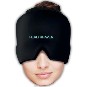 360°Migraine Headache Relief Cap, Cooling Gel hat Head wrap for migraine, Tension, Stress & Hangover, hot and Cold Therapy, Soothing Headache hat