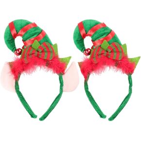 Beaupretty Christmas Hat Headbands Ears Hairband Christmas Hair Hoop Holiday Party Headwear for Christmas Costume Party 2Pcs