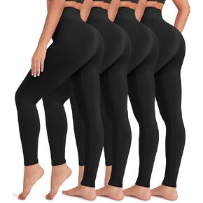 VALANDY Creamlush 4 Pack Leggings for Women-High Waisted Tummy Control Ultra Soft Yoga Pants